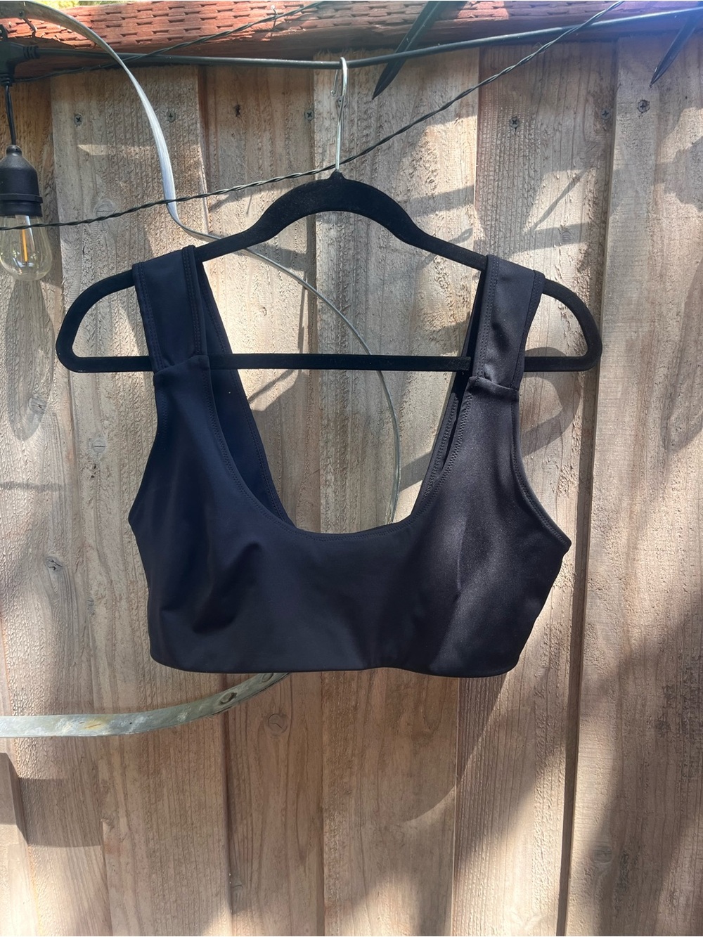 Free People Movement Black Scoop Sports Bra with Wide Straps